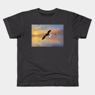Black Skimmer at Sunset Kids T-Shirt